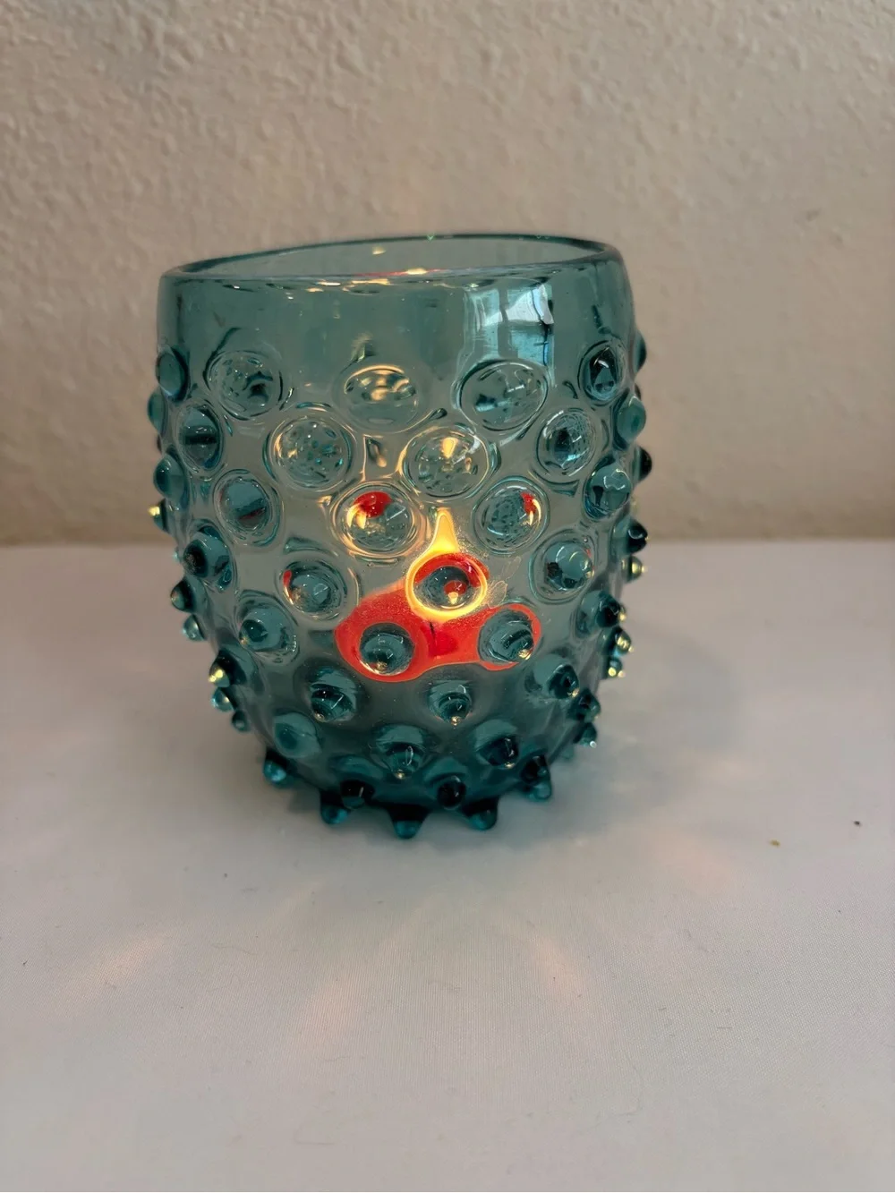 Vintage hobnail candle holder